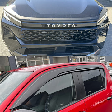 Monsoon and Bonnet Guard Matte Black Toyota Hilux Travo 2026 Nex-Gen Double Cab