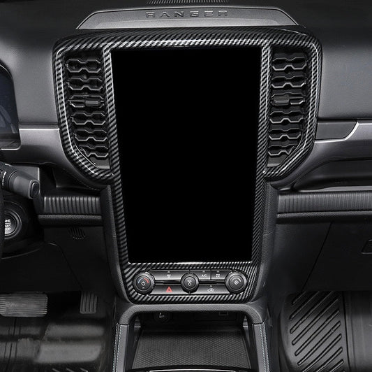 Carbon Fiber Interior Car Inner Middle Air Vent Trim Cover for Ford Ranger 2022+ New Ranger