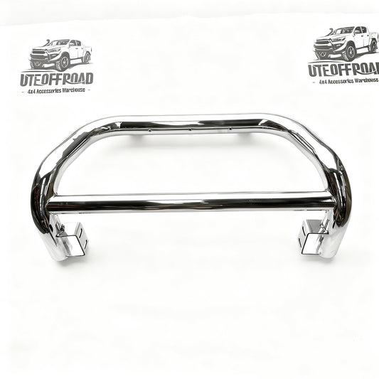 304 Stainless Steel Nudge Bar Toyota Hilux 2021-2025 Medium Size(Compatible Front Camera) Chrome