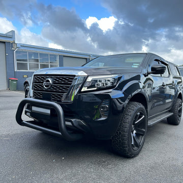Stainless Steel Nudge Bar Nissan Navara 2021+ Medium Size (Compatible Front Sensors) Matte Black