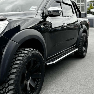 Side Step Running Board Black Steel Navara 2015-2025 Double/Super Cab