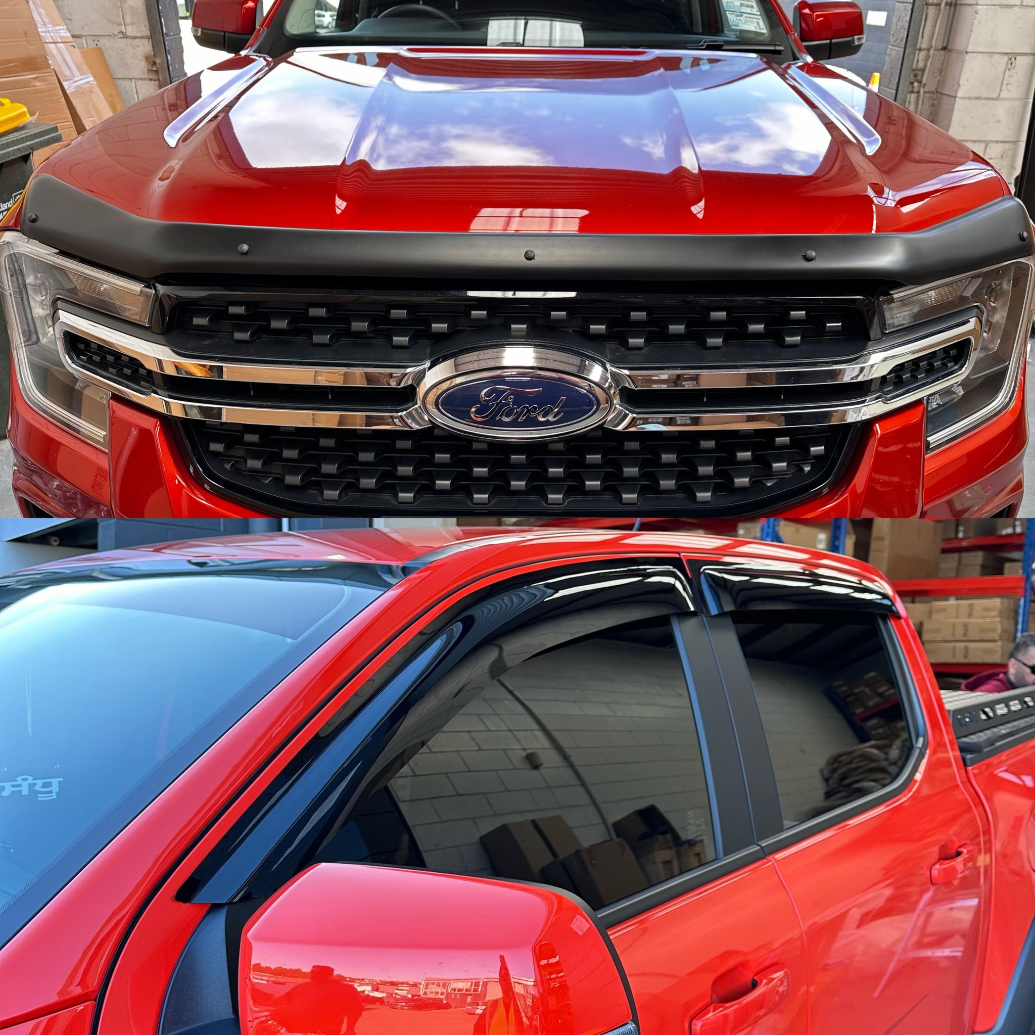 Monsoon and Bonnet Guard Matte Black Ford Ranger Next Gen 2022+