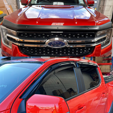 Monsoon and Bonnet Guard Matte Black Ford Ranger Next Gen 2022+