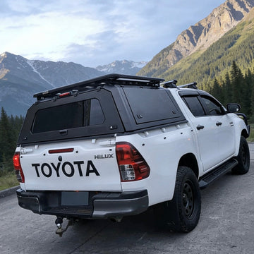 Aluminium Canopy with Front & Rear View Glass Carpot Cover for Toyota Hilux 2015-Current Double Cab