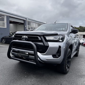 Stainless Steel Nudge Bar (Compatible Front Camera) Toyota Hilux SR/SR5 2021-2025 Matte Black