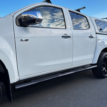 Side Step Running Board Toyota Hilux Revo 2015-Current 4 inch Oval Tube  Black Stainless Steel