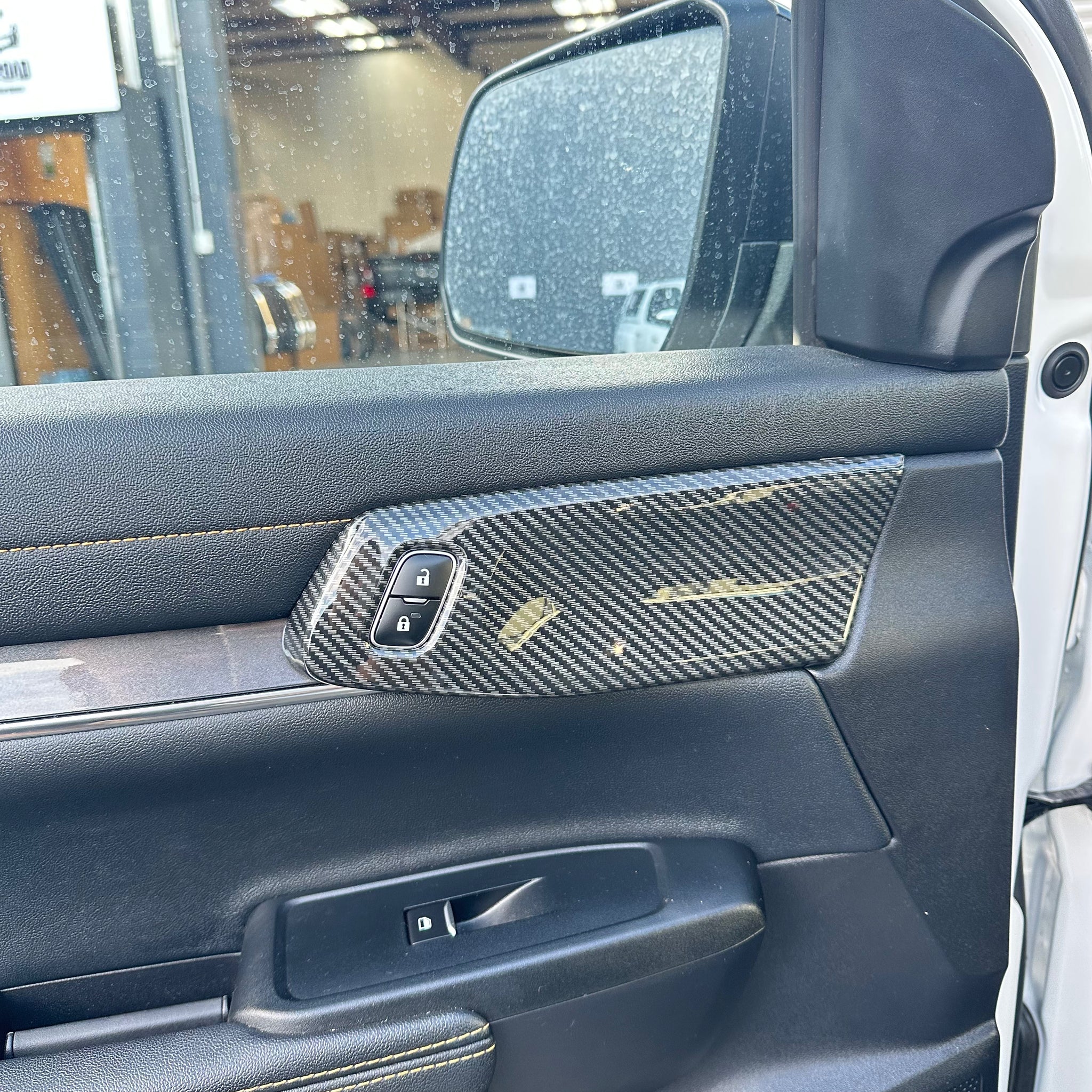 Carbon Fiber Interior Front Door Panel Trim Cover for Ford Ranger 2022+ New Ranger