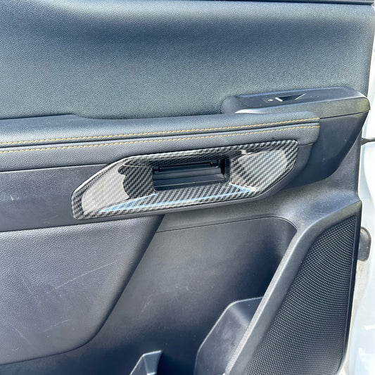 Carbon Fiber Interior Door Handle Panel Trim Cover for Ford Ranger 2022+ New Ranger