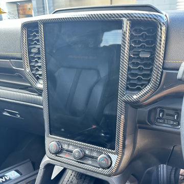 Carbon Fiber Interior Car Inner Middle Air Vent Trim Cover for Ford Ranger 2022+ New Ranger
