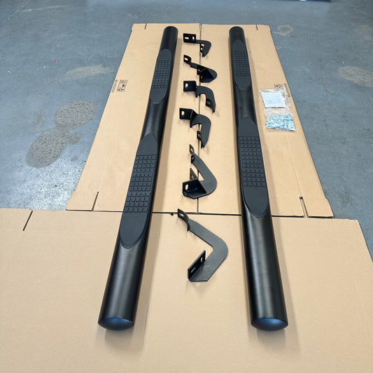 Running Board 4 inch Oval Tube Black Stainless Steel Ranger 2012-2021 Double Cab