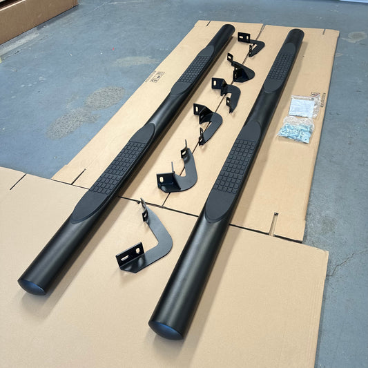 Running Board 4 inch Oval Tube Black Stainless Steel D-Max 2012-2020 Double Cab