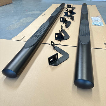 Running Board 4 inch Oval Tube Black Stainless Steel Hilux Vigo 05-15 Double Cab