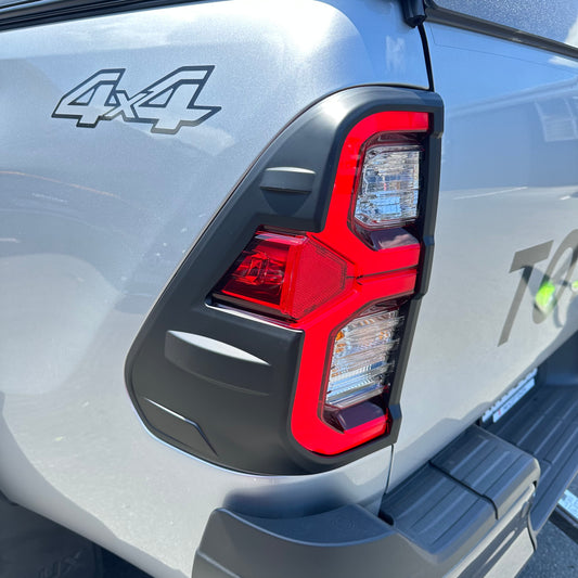 Taillight Covers Toyota Hilux 2021+ SR5 Cruiser Matte Black