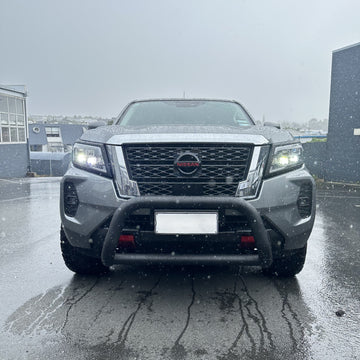 Stainless Steel Nudge Bar Nissan Navara 2021+ Medium Size (Compatible Front Sensors) Matte Black