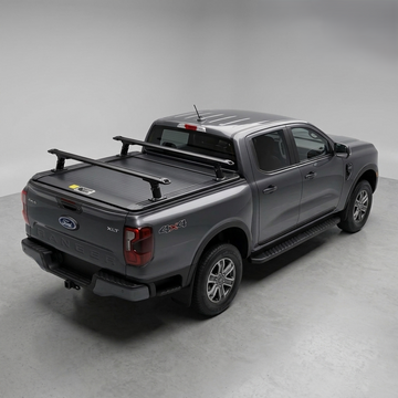 Low Heavy Duty Load Bars and Ruggedized Manual Roller Shutter for Ford Ranger 2022+ Double Cab