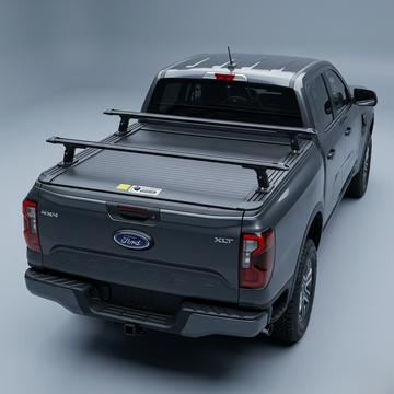 Low Heavy Duty Load Bars and Ruggedized Manual Roller Shutter for Amarok 2023+ Double Cab