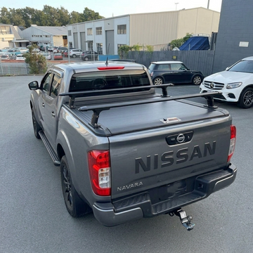 Low Heavy Duty Load Bars and Ruggedized Manual Roller Shutter for Nissan Navara 2015-2025 Double Cab