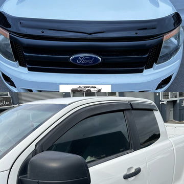 Monsoon and Bonnet Guard Aftermarket Style Ford Ranger PX1 2012-2015 Super Cab